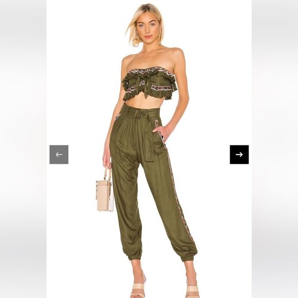 Tularosa Melina Jogger Pants Green Size XL Small Fabric Defect $168 NWT (6-5) - Picture 4 of 8